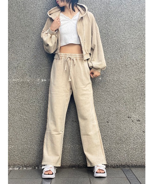 one way（ワンウェイ）の「【oneway Jeans】硫化染めパンツ（スウェットパンツ・レディース・ライトグレー/ライトブルー/ブラック/ベージュ・FREE）」の13枚目の写真