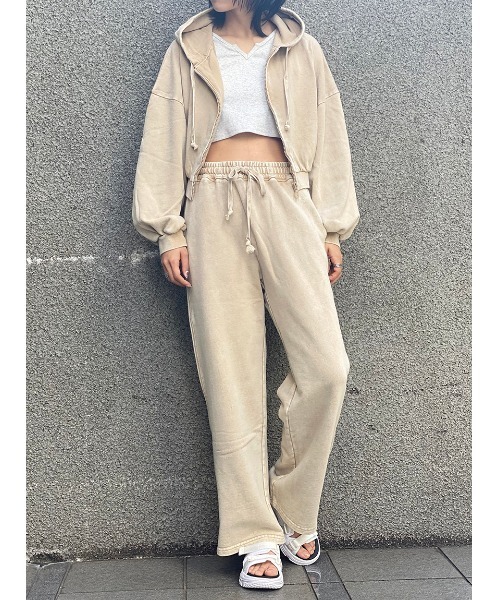 one way（ワンウェイ）の「【oneway Jeans】硫化染めパンツ（スウェットパンツ・レディース・ライトグレー/ライトブルー/ブラック/ベージュ・FREE）」の14枚目の写真