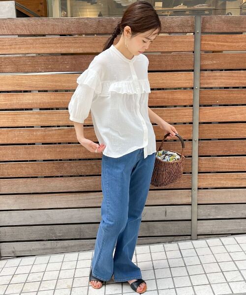 fredy emue（フレディエミュ）の「フリル切替6分袖ブラウス（シャツ/ブラウス・レディース・ブラック/オフホワイト/ホワイト系その他4・38）」の17枚目の写真