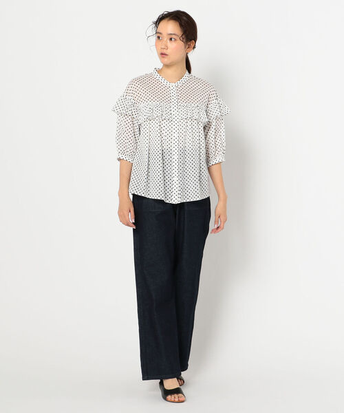 fredy emue（フレディエミュ）の「フリル切替6分袖ブラウス（シャツ/ブラウス・レディース・ブラック/オフホワイト/ホワイト系その他4・38）」の13枚目の写真