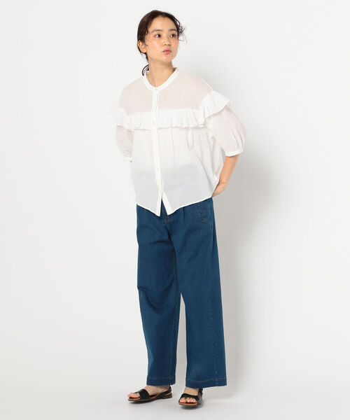 fredy emue（フレディエミュ）の「フリル切替6分袖ブラウス（シャツ/ブラウス・レディース・ブラック/オフホワイト/ホワイト系その他4・38）」の16枚目の写真