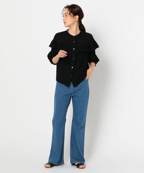 fredy emue（フレディエミュ）の「フリル切替6分袖ブラウス（シャツ/ブラウス・レディース・ブラック/オフホワイト/ホワイト系その他4・38）」の10枚目の写真