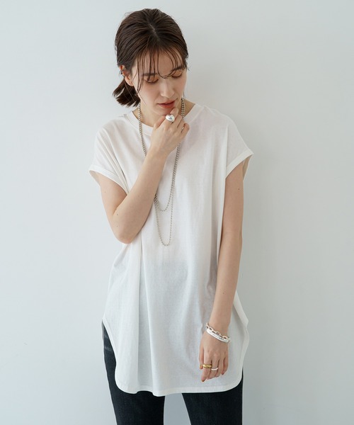 LOUNGEDRESS（ラウンジドレス）の「フレンチロゴT（Tシャツ/カットソー・レディース・オフホワイト/ブラック・FREE）」の19枚目の写真