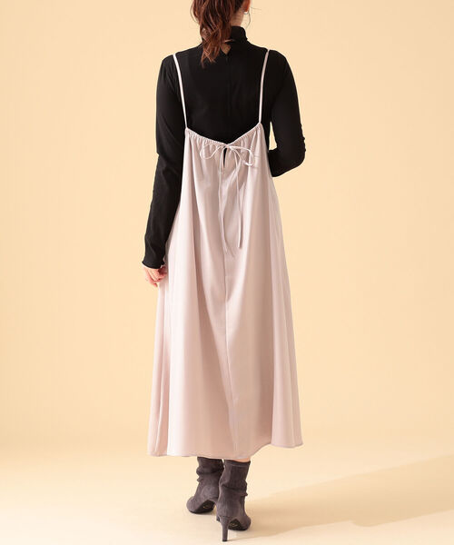 B:MING by BEAMS（ビーミングバイビームス）の「B:MING by BEAMS / サテン キャミソール ワンピース 21AW（ワンピース・レディース・ベージュ/ブラウン/ミント・SMALL/MEDIUM）」の12枚目の写真