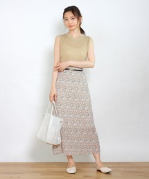 Crisp yours | 【WEB限定】サマーニットタンク×フラワースカートSET(ワンピース)