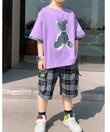 Girly Doll（ガーリードール）の「KIDS くまちゃんTシャツ＆ハーフパンツ セットアップ（セットアップ）」