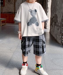 Girly Doll（ガーリードール）の「KIDS くまちゃんTシャツ＆ハーフパンツ セットアップ（セットアップ）」