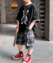 Girly Doll（ガーリードール）の「KIDS くまちゃんTシャツ＆ハーフパンツ セットアップ（セットアップ）」