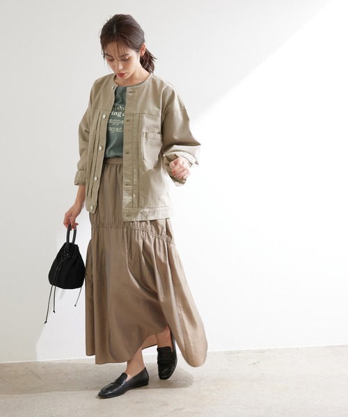 ROPE'（ロペ）の「【一部WEB限定】【セットアップ対応】クルーネックデニムGジャン（デニムジャケット・レディース・ベージュ/グレー/ブルー/ブルー系その他4・38）」の21枚目の写真