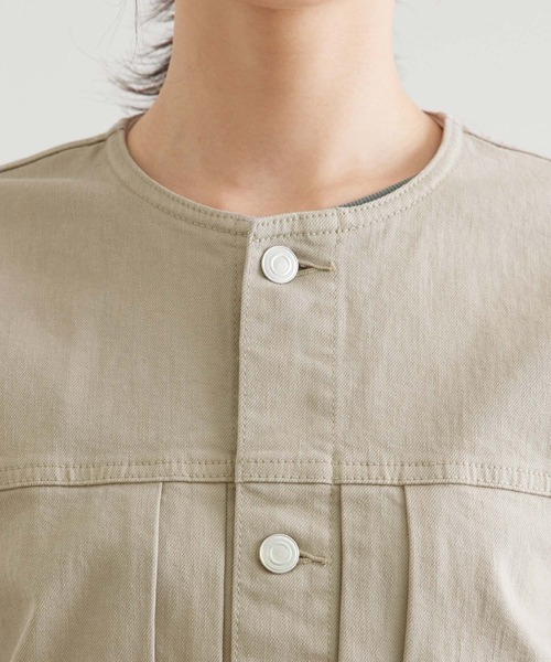 ROPE'（ロペ）の「【一部WEB限定】【セットアップ対応】クルーネックデニムGジャン（デニムジャケット・レディース・ベージュ/グレー/ブルー/ブルー系その他4・38）」の11枚目の写真