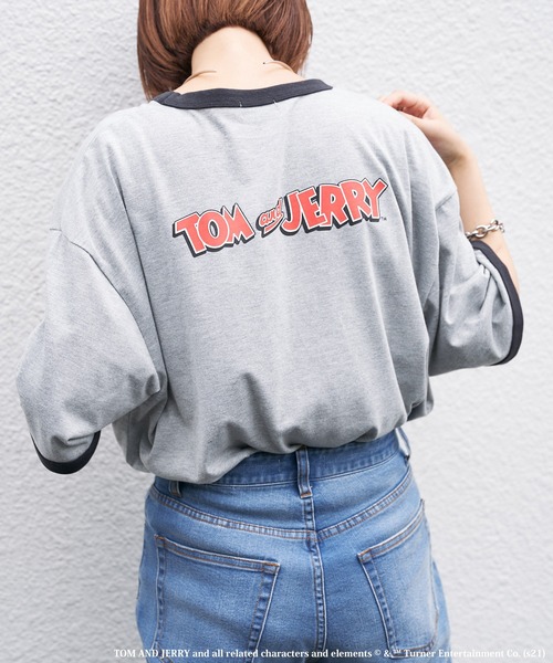 CIAOPANIC TYPY（チャオパニックティピー）の「【TOMandJERRY/トムとジェリー】リンガーTee（Tシャツ/カットソー・メンズ・オフホワイト/グレー/イエロー・L/M/S）」の8枚目の写真