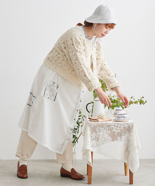 chambre de charme(シャンブルドゥシャーム)の「cdc ティーカップ刺繍 ワンピース(ワンピース・レディース・ホワイト/ブラック・FREE)」の15枚目の写真