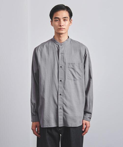 UNITED ARROWS(ユナイテッドアローズ)の「<UNITED ARROWS> コットン/ウール バンドカラー シャツ(シャツ/ブラウス・メンズ・ダークブラウン/ダークグレー/ロイヤルブルー・SMALL/MEDIUM/LARGE/X-LARGE)」の8枚目の写真