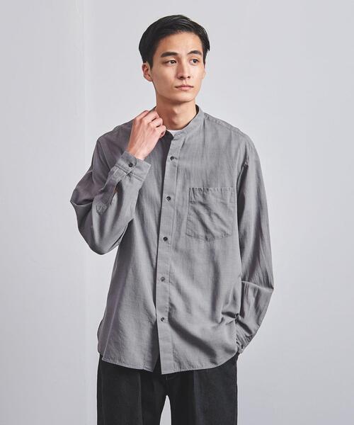 UNITED ARROWS(ユナイテッドアローズ)の「<UNITED ARROWS> コットン/ウール バンドカラー シャツ(シャツ/ブラウス・メンズ・ダークブラウン/ダークグレー/ロイヤルブルー・SMALL/MEDIUM/LARGE/X-LARGE)」の7枚目の写真
