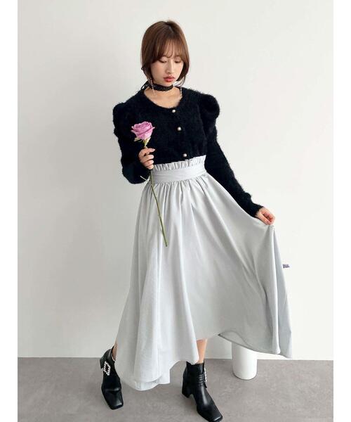 Honey Salon(ハニーサロン)の「ハイウエストフリルスカート(スカート・レディース・ライトグレー/ブラウン・FREE)」の20枚目の写真