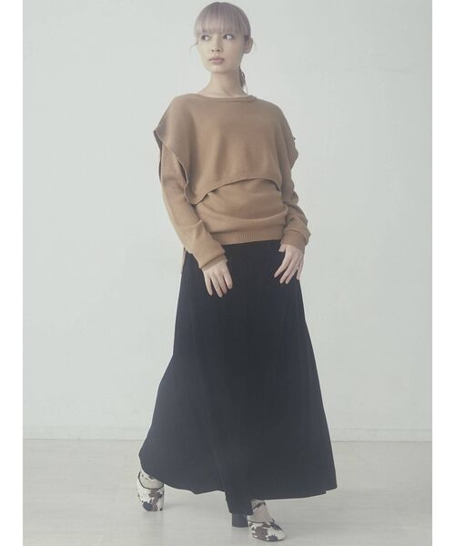 merry jenny（メリージェニー）の「【セットアップ】ベロアハイウエストロングスカート（スカート・レディース・ブラック/パープル/ブラウン/カーキ・FREE）」の8枚目の写真