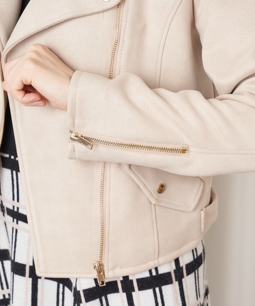 MIIA（ミーア）の「ライダースジャケット（ライダースジャケット・レディース・ブラック/ベージュ/ブラック系その他/ベージュ系その他・FREE）」の21枚目の写真