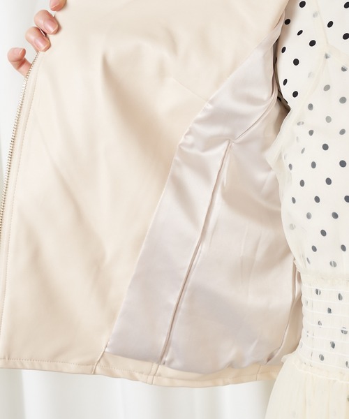 MIIA（ミーア）の「ライダースジャケット（ライダースジャケット・レディース・ブラック/ベージュ/ブラック系その他/ベージュ系その他・FREE）」の22枚目の写真