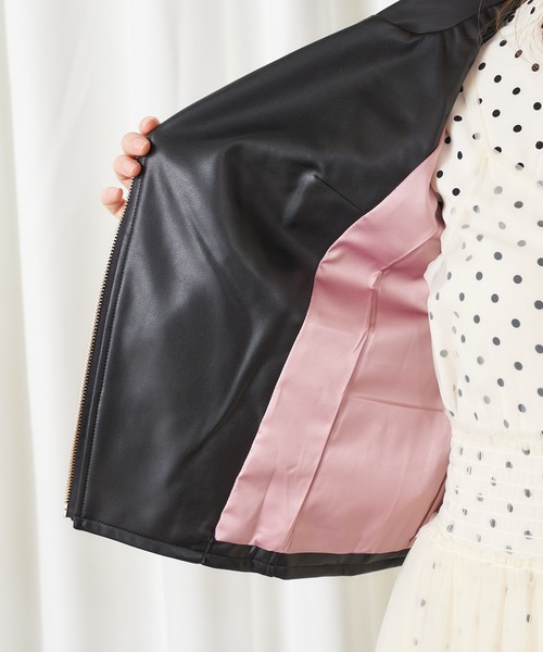 MIIA（ミーア）の「ライダースジャケット（ライダースジャケット・レディース・ブラック/ベージュ/ブラック系その他/ベージュ系その他・FREE）」の9枚目の写真