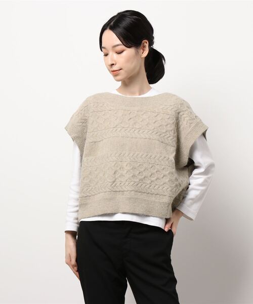 flower（フラワー）の「カシュクールニットベスト（ベスト・レディース・ベージュ/アイボリー・FREE）」の19枚目の写真