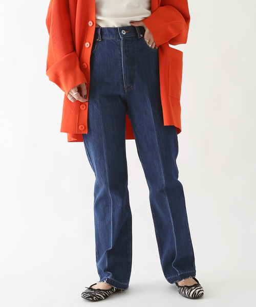 eenie イーニー DOUBLE BELT HIGH-WAIST DENIM eenie 】DOUBLE BELT HIGH-WAIST DENIM