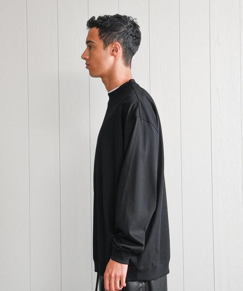 H BEAUTY&YOUTH UNITED ARROWS(エイチビューティーアンドユースユナイテッドアローズ)の「<H>MELLOW COTTON MOCK NECK LONG SLEEVE T-SHIRT/Tシャツ(Tシャツ/カットソー・メンズ・ロイヤルブルー/ブラック/ダークブラウン・S/M/L)」の5枚目の写真
