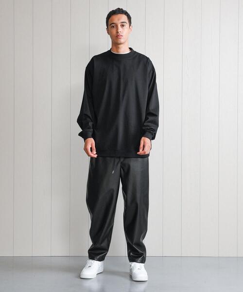 H BEAUTY&YOUTH UNITED ARROWS(エイチビューティーアンドユースユナイテッドアローズ)の「<H>MELLOW COTTON MOCK NECK LONG SLEEVE T-SHIRT/Tシャツ(Tシャツ/カットソー・メンズ・ロイヤルブルー/ブラック/ダークブラウン・S/M/L)」の7枚目の写真