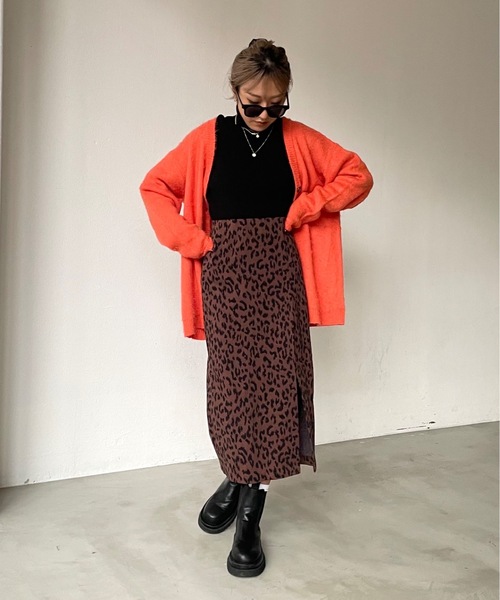 SHAGGIE（シャギー）の「サイドスリットレオパードロングスカート（スカート・レディース・ブラウン/ホワイト・FREE）」の18枚目の写真