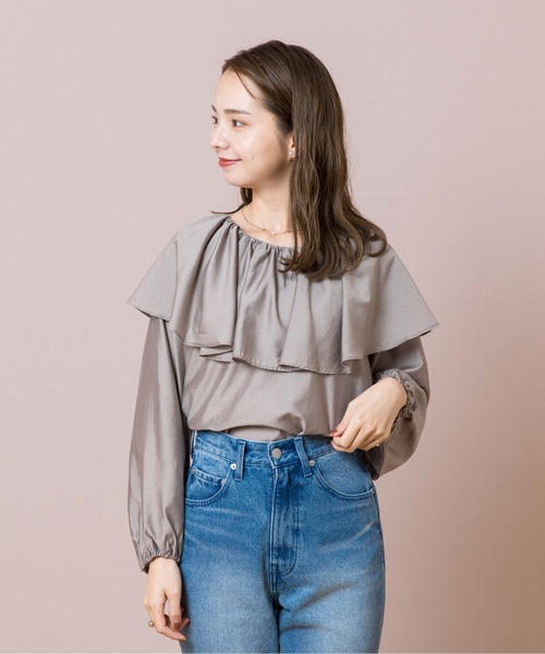 flower（フラワー）の「スウェイングカラーブラウス（シャツ/ブラウス・レディース・ベージュ/アイボリー・FREE）」の7枚目の写真