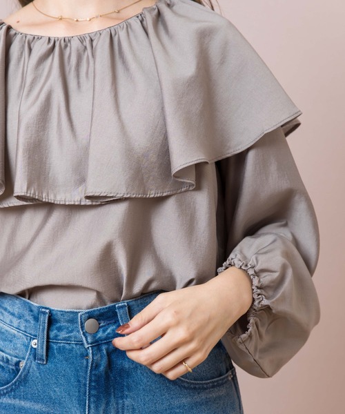 flower（フラワー）の「スウェイングカラーブラウス（シャツ/ブラウス・レディース・ベージュ/アイボリー・FREE）」の16枚目の写真