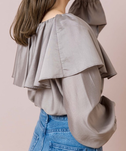 flower（フラワー）の「スウェイングカラーブラウス（シャツ/ブラウス・レディース・ベージュ/アイボリー・FREE）」の12枚目の写真