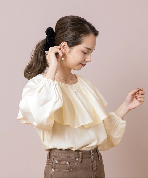 flower（フラワー）の「スウェイングカラーブラウス（シャツ/ブラウス・レディース・ベージュ/アイボリー・FREE）」の15枚目の写真