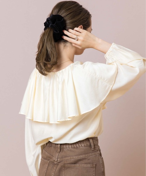flower（フラワー）の「スウェイングカラーブラウス（シャツ/ブラウス・レディース・ベージュ/アイボリー・FREE）」の8枚目の写真