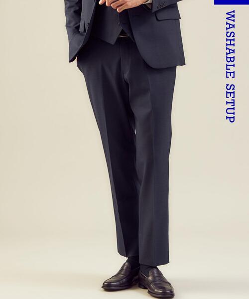 WORK TRIP OUTFITS GREEN LABEL RELAXING(ワークトリップアウトフィッツグリーンレーベル リラクシング)の「WTO TWPUサージ千鳥マジコンスリム スーツパンツ -ウォッシャブル・防シワ・ストレッチ- **(スーツパンツ・メンズ・ネイビー/ダークグレー・S/76/XL/88/XXS/70/XS/72/L/84/M/80)」の22枚目の写真