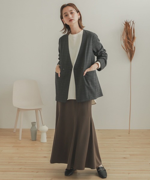 SENSE OF PLACE by URBAN RESEARCH（センスオブプレイスバイアーバンリサーチ）の「チェックノーカラージャケット（ノーカラージャケット・レディース・グレー系その他/ブラウン系その他・ONE）」の10枚目の写真