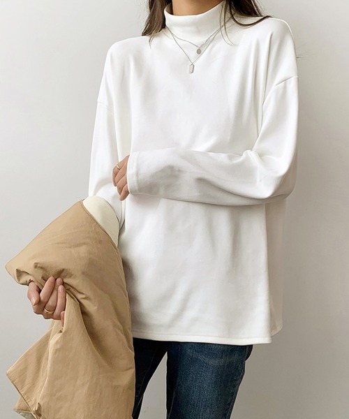Girly Doll（ガーリードール）の「ハイネックオーバーサイズプルオーバー（Tシャツ/カットソー・レディース・ホワイト/ブラック/グレー/モカ・FREE）」の11枚目の写真