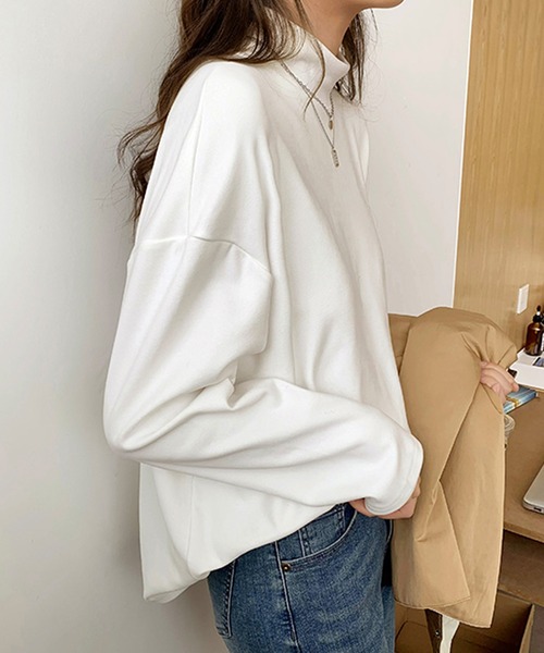 Girly Doll（ガーリードール）の「ハイネックオーバーサイズプルオーバー（Tシャツ/カットソー・レディース・ホワイト/ブラック/グレー/モカ・FREE）」の15枚目の写真
