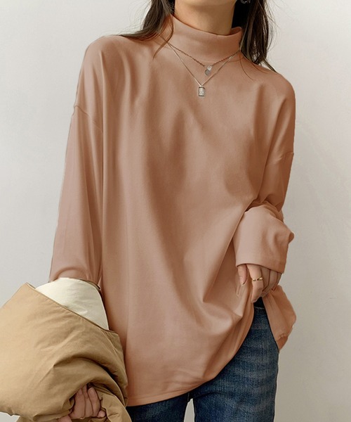 Girly Doll（ガーリードール）の「ハイネックオーバーサイズプルオーバー（Tシャツ/カットソー・レディース・ホワイト/ブラック/グレー/モカ・FREE）」の16枚目の写真