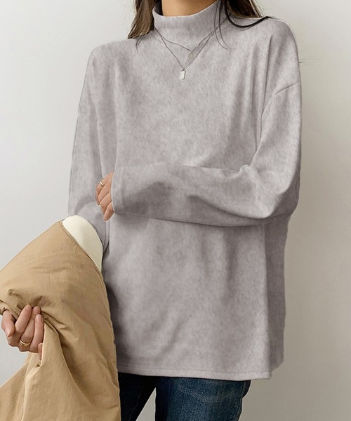 Girly Doll（ガーリードール）の「ハイネックオーバーサイズプルオーバー（Tシャツ/カットソー・レディース・ホワイト/ブラック/グレー/モカ・FREE）」の17枚目の写真