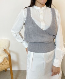 CEMONEMO | ラップ キャミ ニットビスチェ(ベスト)