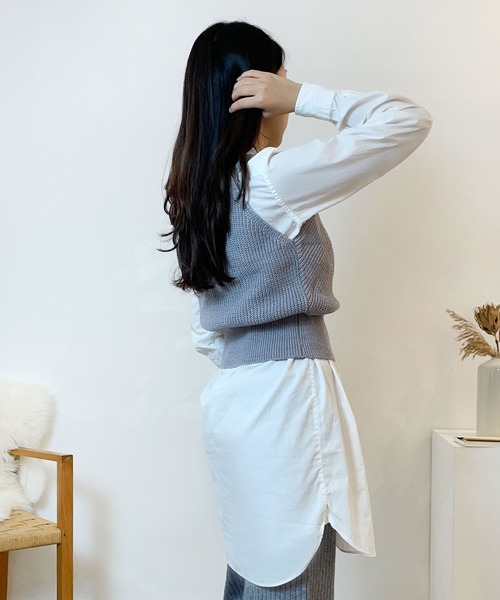 CEMONEMO（セモネモ）の「ラップ キャミ ニットビスチェ（ベスト・レディース・アイボリー/モカ/グレー/ブラック・FREE）」の13枚目の写真