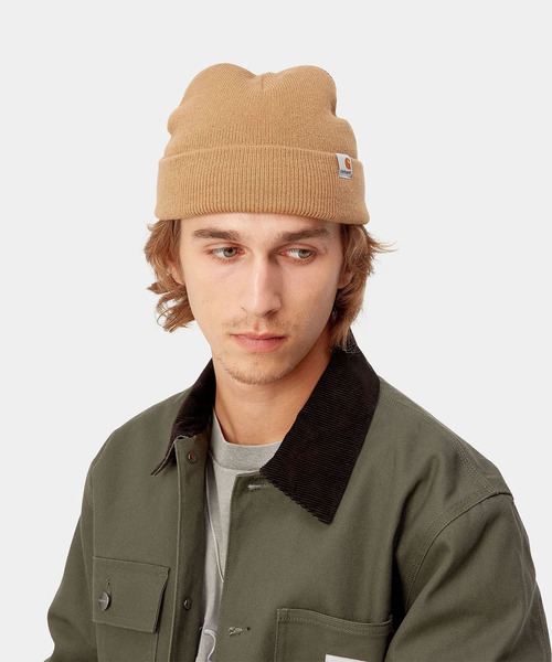 Carhartt WIP（カーハートダブリューアイピー）の「Carhartt WIP/カーハート ダブリューアイピー ビーニー STRATUS HAT LOW I025741（ニットキャップ/ビーニー・メンズ・グリーン/レッド/ネイビー/ブラック/ブラウン/グレー/ダークブラウン/グリーン系その他/オリーブ/ブラウン系1・FREE）」の6枚目の写真