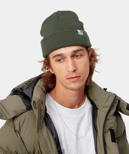 Carhartt WIP（カーハートダブリューアイピー）の「Carhartt WIP/カーハート ダブリューアイピー ビーニー STRATUS HAT LOW I025741（ニットキャップ/ビーニー・メンズ・グリーン/レッド/ネイビー/ブラック/ブラウン/グレー/ダークブラウン/グリーン系その他/オリーブ/ブラウン系1・FREE）」の8枚目の写真
