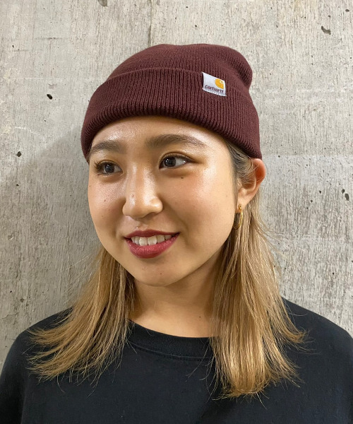Carhartt WIP（カーハートダブリューアイピー）の「Carhartt WIP/カーハート ダブリューアイピー ビーニー STRATUS HAT LOW I025741（ニットキャップ/ビーニー・メンズ・グリーン/レッド/ネイビー/ブラック/ブラウン/グレー/ダークブラウン/グリーン系その他/オリーブ/ブラウン系1・FREE）」の10枚目の写真