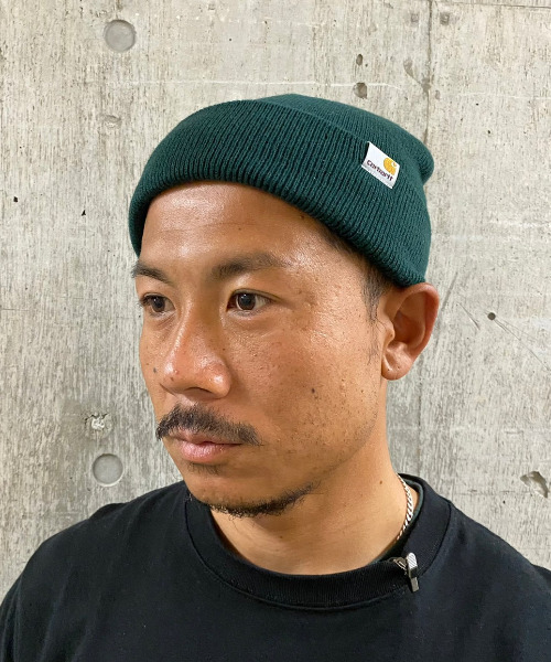 Carhartt WIP（カーハートダブリューアイピー）の「Carhartt WIP/カーハート ダブリューアイピー ビーニー STRATUS HAT LOW I025741（ニットキャップ/ビーニー・メンズ・グリーン/レッド/ネイビー/ブラック/ブラウン/グレー/ダークブラウン/グリーン系その他/オリーブ/ブラウン系1・FREE）」の7枚目の写真
