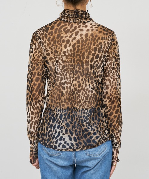 BONbazaar（ボンバザール）の「レオパードプリントハイネック（Tシャツ/カットソー・レディース・ベージュ/グレー・FREE）」の8枚目の写真