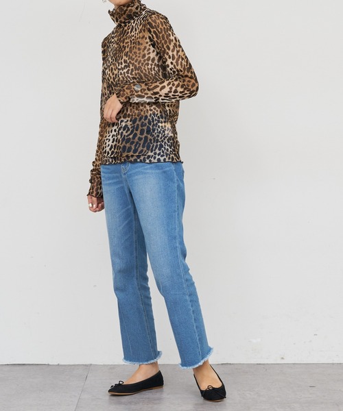 BONbazaar（ボンバザール）の「レオパードプリントハイネック（Tシャツ/カットソー・レディース・ベージュ/グレー・FREE）」の11枚目の写真