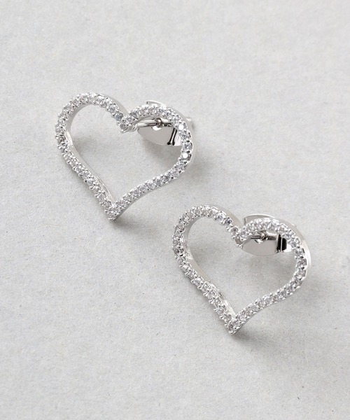 Manon's Selection(マノンズセレクション)の「ストーンハートキャッチピアス(ピアス(両耳用)・レディース・シルバー/ゴールド・ONE SIZE)」の5枚目の写真