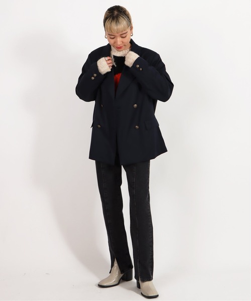 Oriens JOURNAL STANDARD(オリエンス ジャーナルスタンダード)の「オーバーサイズダブルブレストブレザー(テーラードジャケット・レディース・ネイビー・FREE)」の2枚目の写真