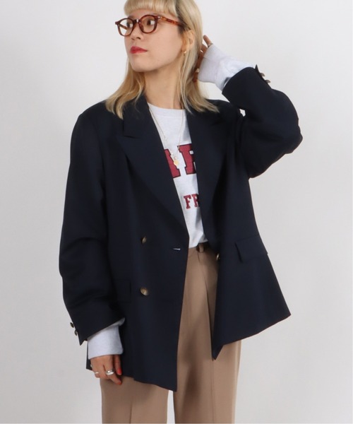 Oriens JOURNAL STANDARD(オリエンス ジャーナルスタンダード)の「オーバーサイズダブルブレストブレザー(テーラードジャケット・レディース・ネイビー・FREE)」の16枚目の写真